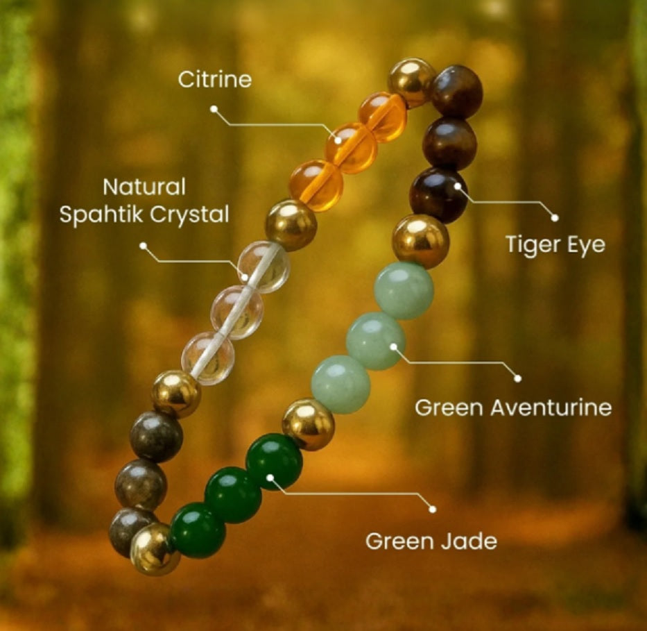 Agate Bracelet - Pyrite, Green Aventurine, Golden Pyrite, Crystal, Tiger's Eye, Citrine, 7 Chakra, Clear Quartz Beads