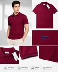 Maroon Classic Polo T-Shirt with Contrast Tipping