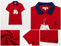 Men’s Red Cotton Polo T-Shirt with Contrast Collar