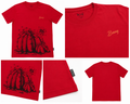 Men’s Red Graphic Print Cotton T-Shirt with Artistic Design