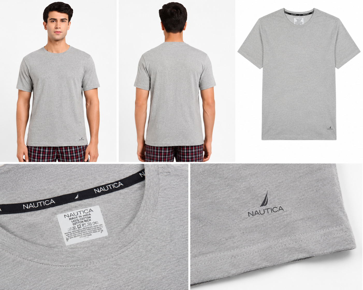 Men’s Heather Grey Premium Cotton Crew Neck T-Shirt | Soft Regular Fit Everyday Tee