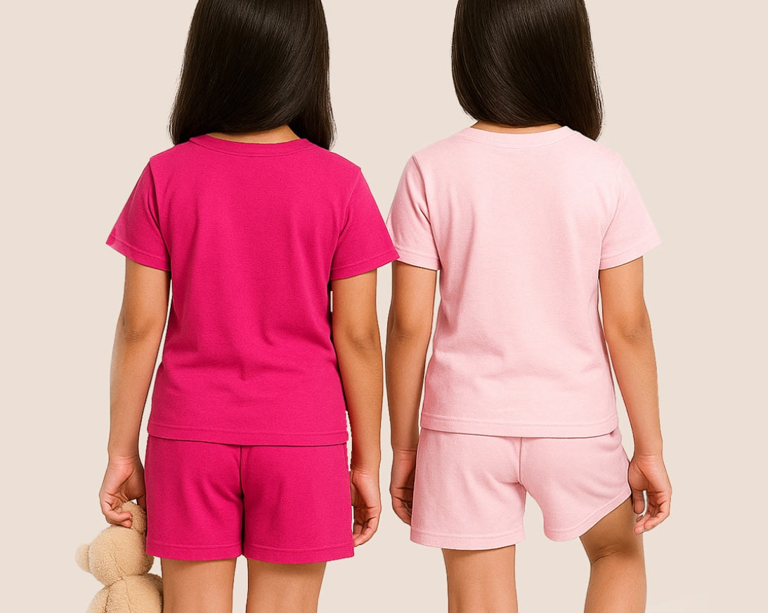 Disney Girls Minnie Mouse Cotton Blend – Pack of 2 T-Shirt & Shorts Dailywear Combo