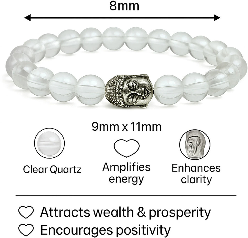 Premium Natural Sphatik Clear Quartz Healing Bracelet