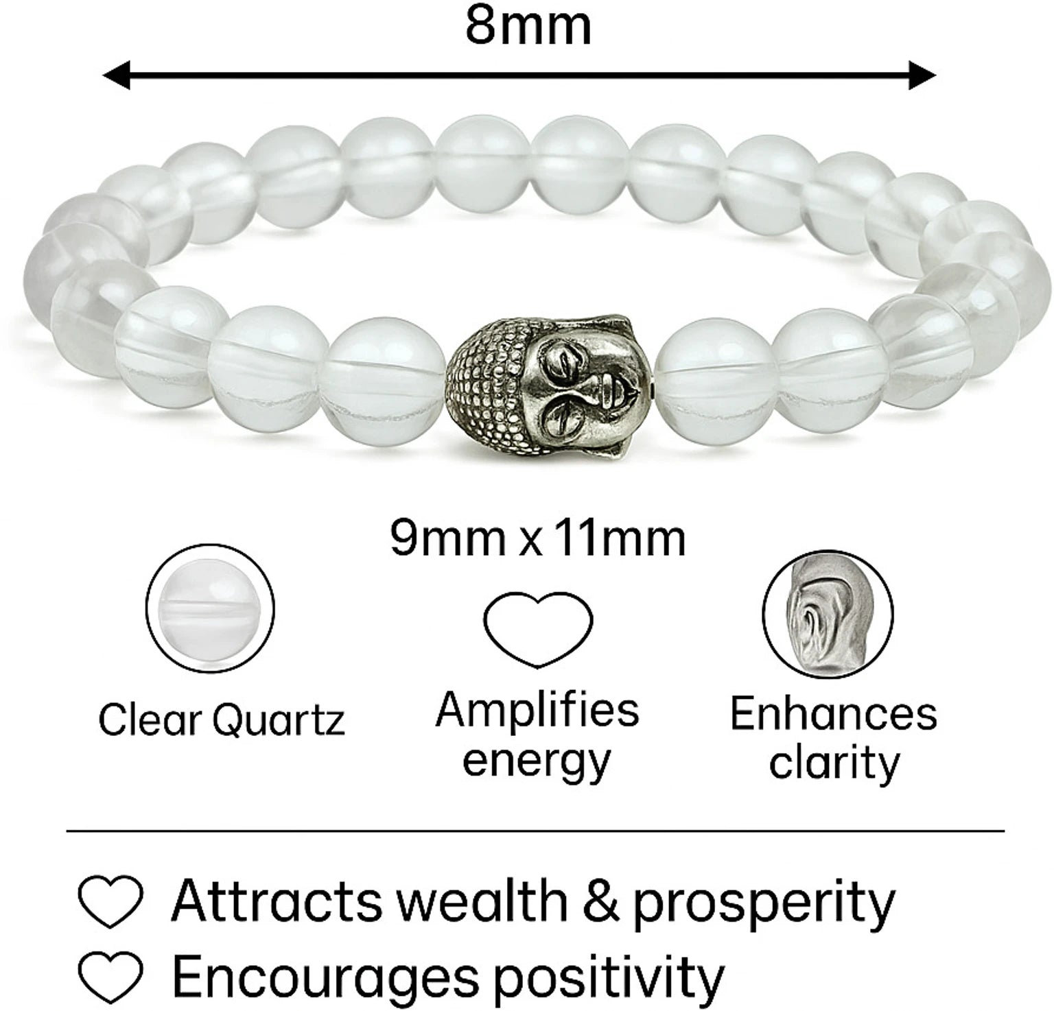 Premium Natural Sphatik Clear Quartz Healing Bracelet