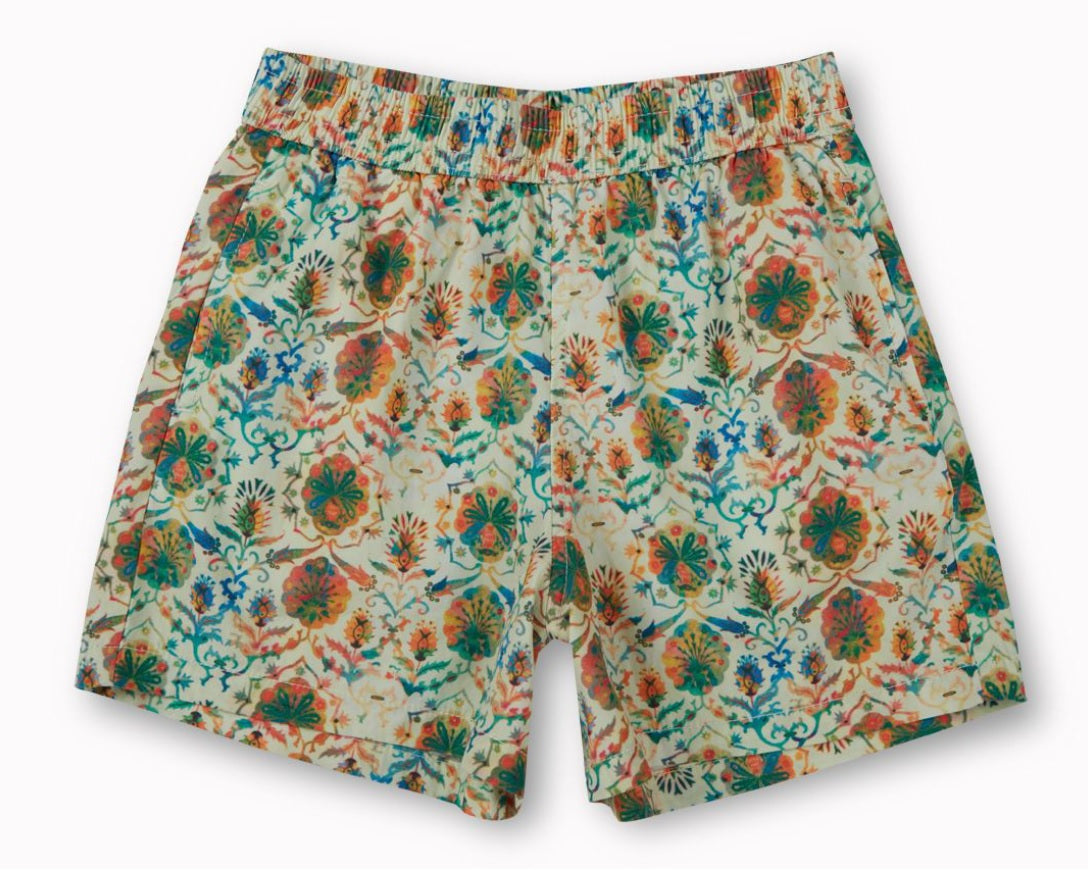 Gini and Jony Girls' Lime Green Boho Floral Top & Shorts Set – 100% Cotton Tassel Trim Summer Co-ord