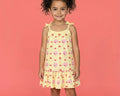 Girls' Premium Graphic Print A-Line Dress – Comfortable Cotton Sleeveless Summer Frock