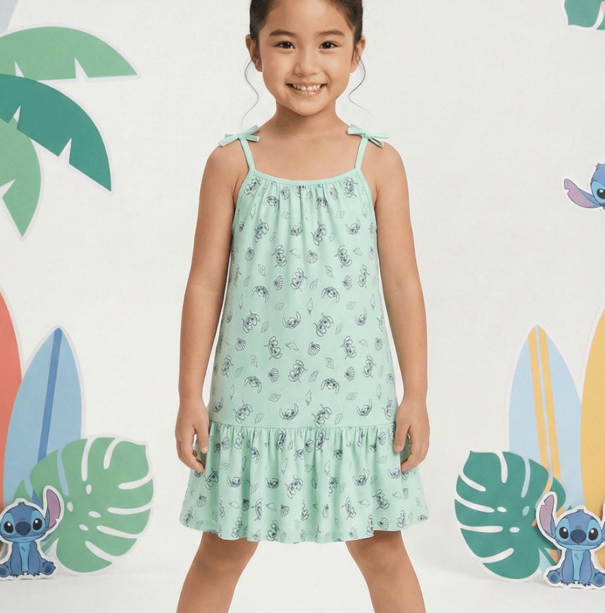 Girls' Premium Graphic Print A-Line Dress – Comfortable Cotton Sleeveless Summer Frock