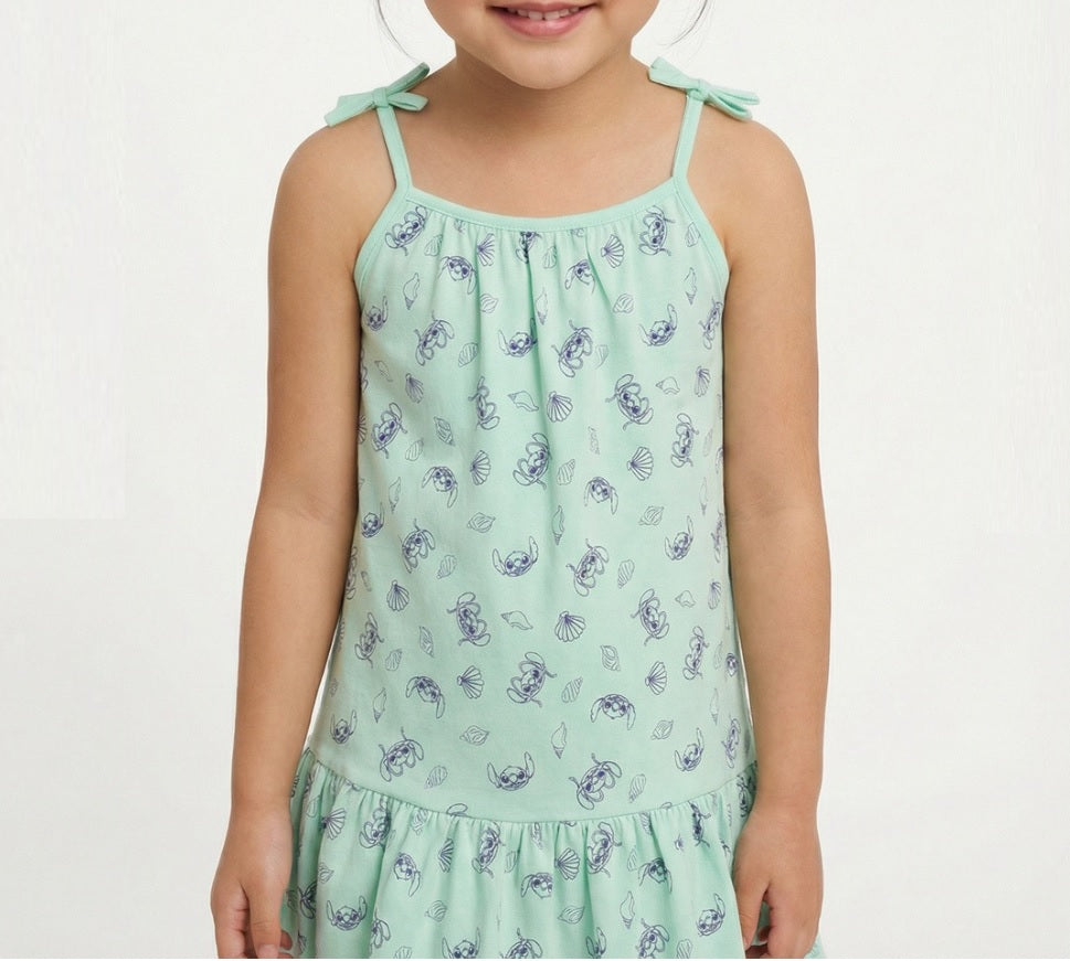 Girls' Premium Graphic Print A-Line Dress – Comfortable Cotton Sleeveless Summer Frock