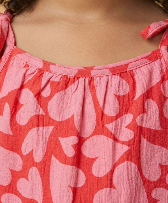 Girls' Premium Graphic Print A-Line Dress – Comfortable Cotton Sleeveless Summer Frock