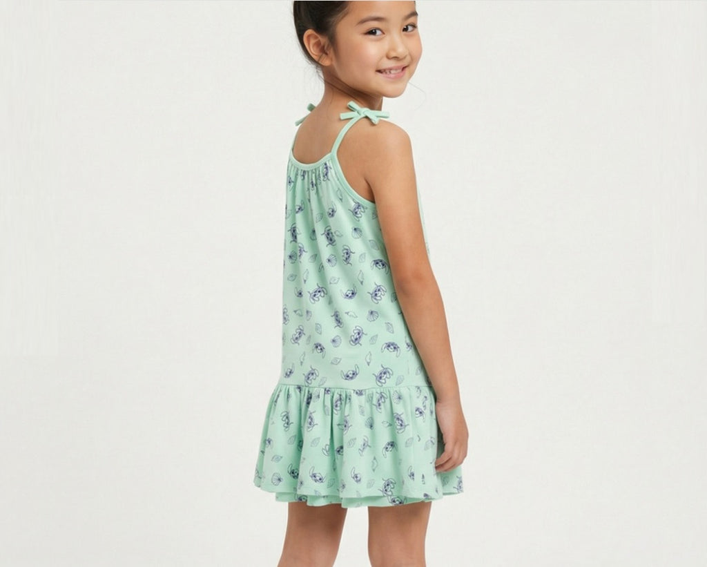Girls' Premium Graphic Print A-Line Dress – Comfortable Cotton Sleeveless Summer Frock