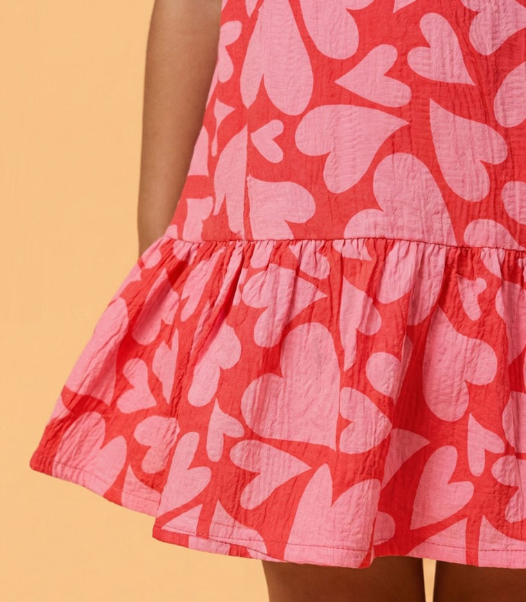 Girls' Premium Graphic Print A-Line Dress – Comfortable Cotton Sleeveless Summer Frock