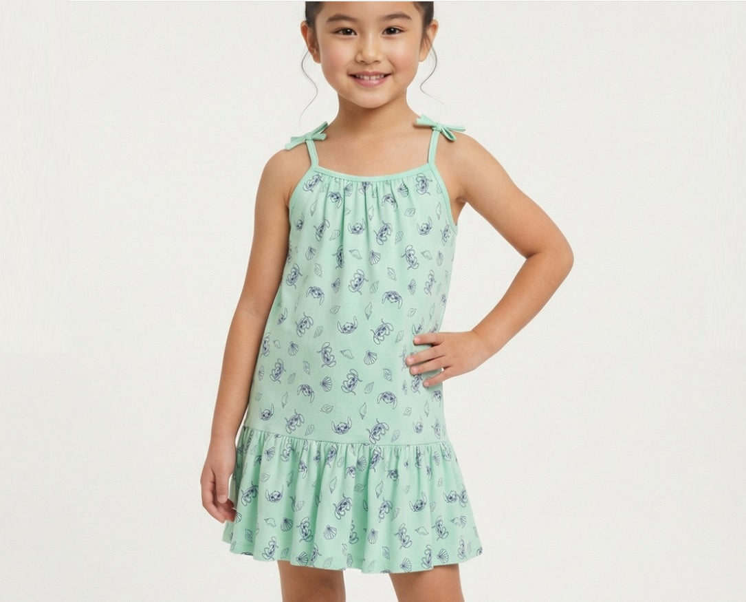 Girls' Premium Graphic Print A-Line Dress – Comfortable Cotton Sleeveless Summer Frock