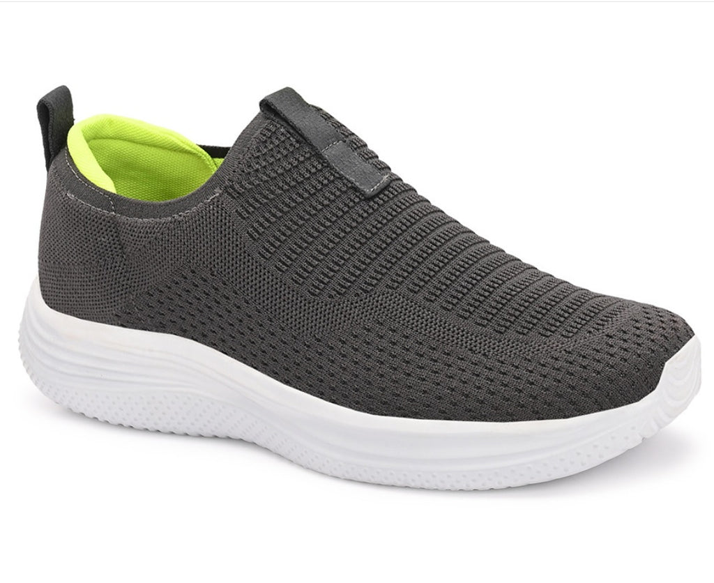 HRX by Hrithik Roshan Men's Grey Slip-On Training & Gym Shoes – Cushioned Indoor Walking Sneakers