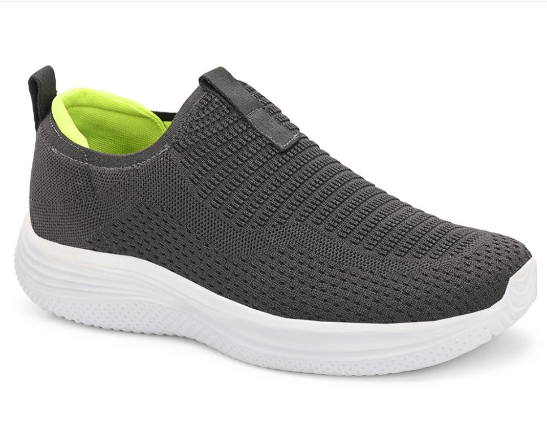 HRX by Hrithik Roshan Men's Grey Slip-On Training & Gym Shoes – Cushioned Indoor Walking Sneakers
