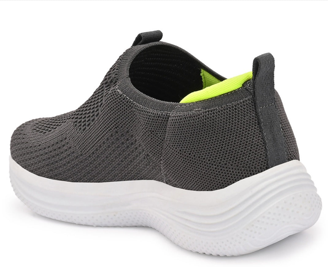 HRX by Hrithik Roshan Men's Grey Slip-On Training & Gym Shoes – Cushioned Indoor Walking Sneakers