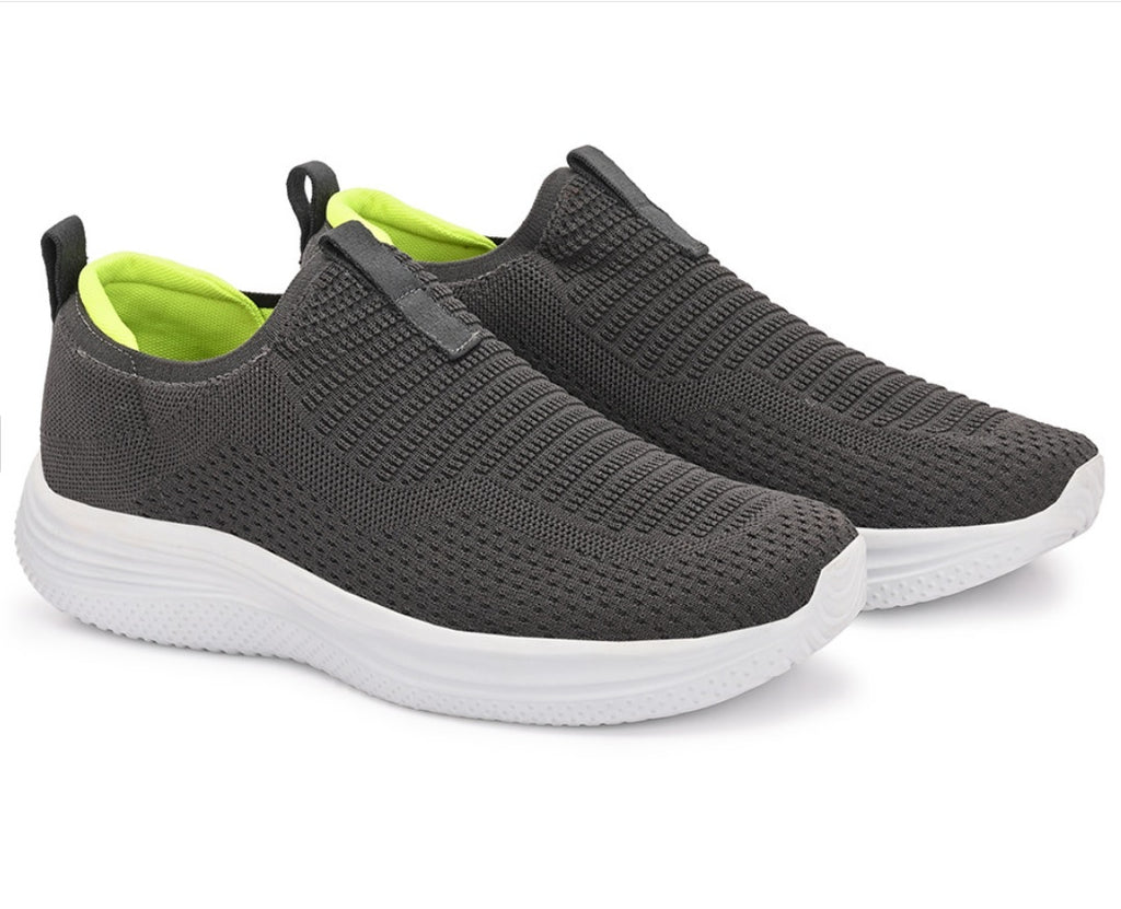 HRX by Hrithik Roshan Men's Grey Slip-On Training & Gym Shoes – Cushioned Indoor Walking Sneakers
