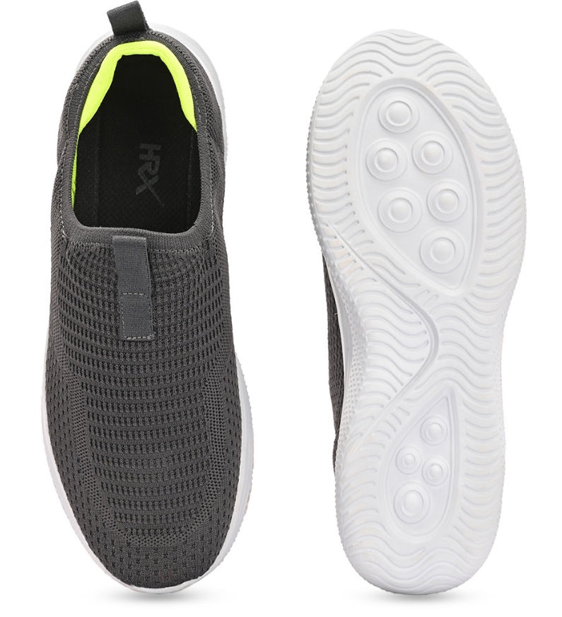 HRX by Hrithik Roshan Men's Grey Slip-On Training & Gym Shoes – Cushioned Indoor Walking Sneakers