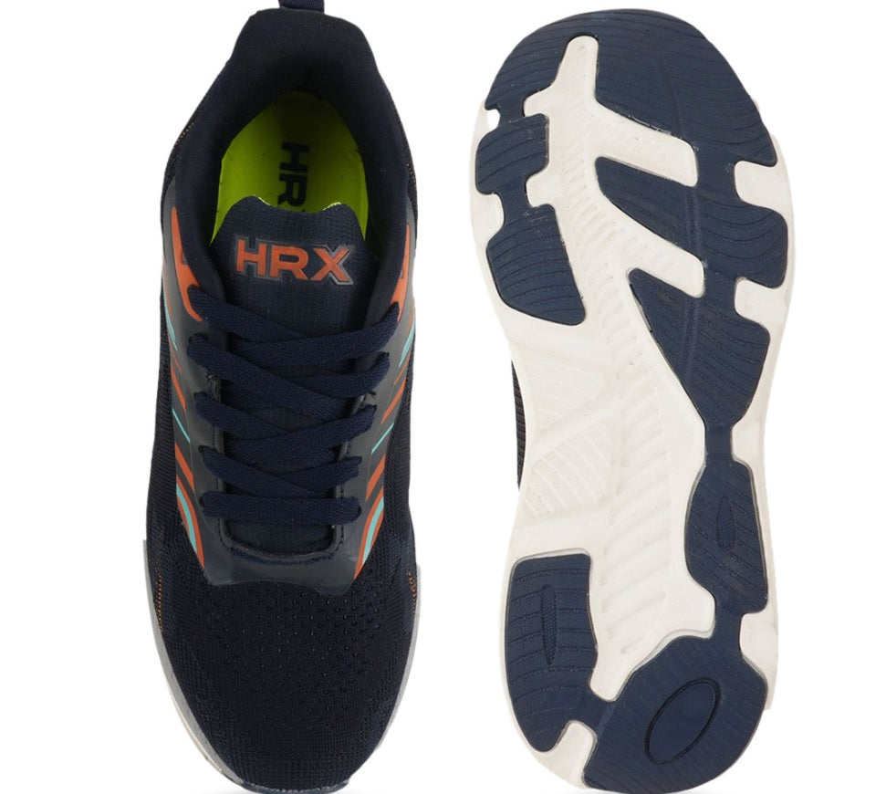 HRX by Hrithik Roshan Men's Navy Blue Long-Distance Running Shoes – High-Cushioning Memory Foam Sneakers