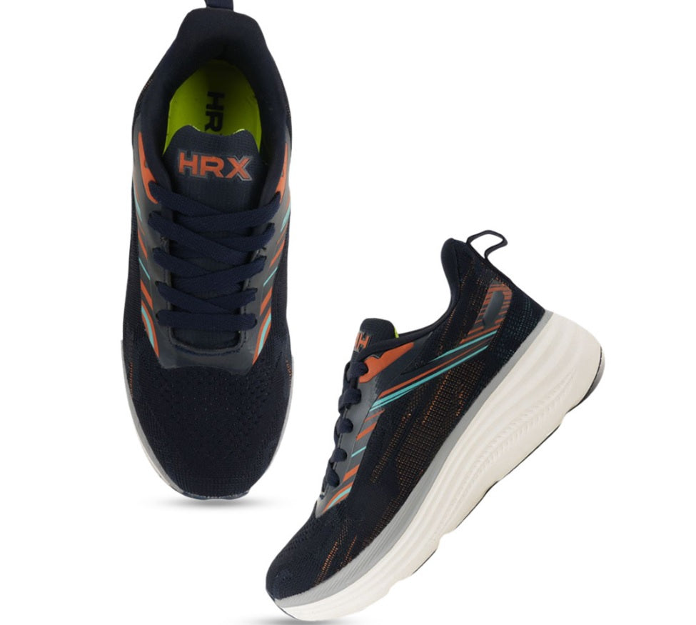 HRX by Hrithik Roshan Men's Navy Blue Long-Distance Running Shoes – High-Cushioning Memory Foam Sneakers