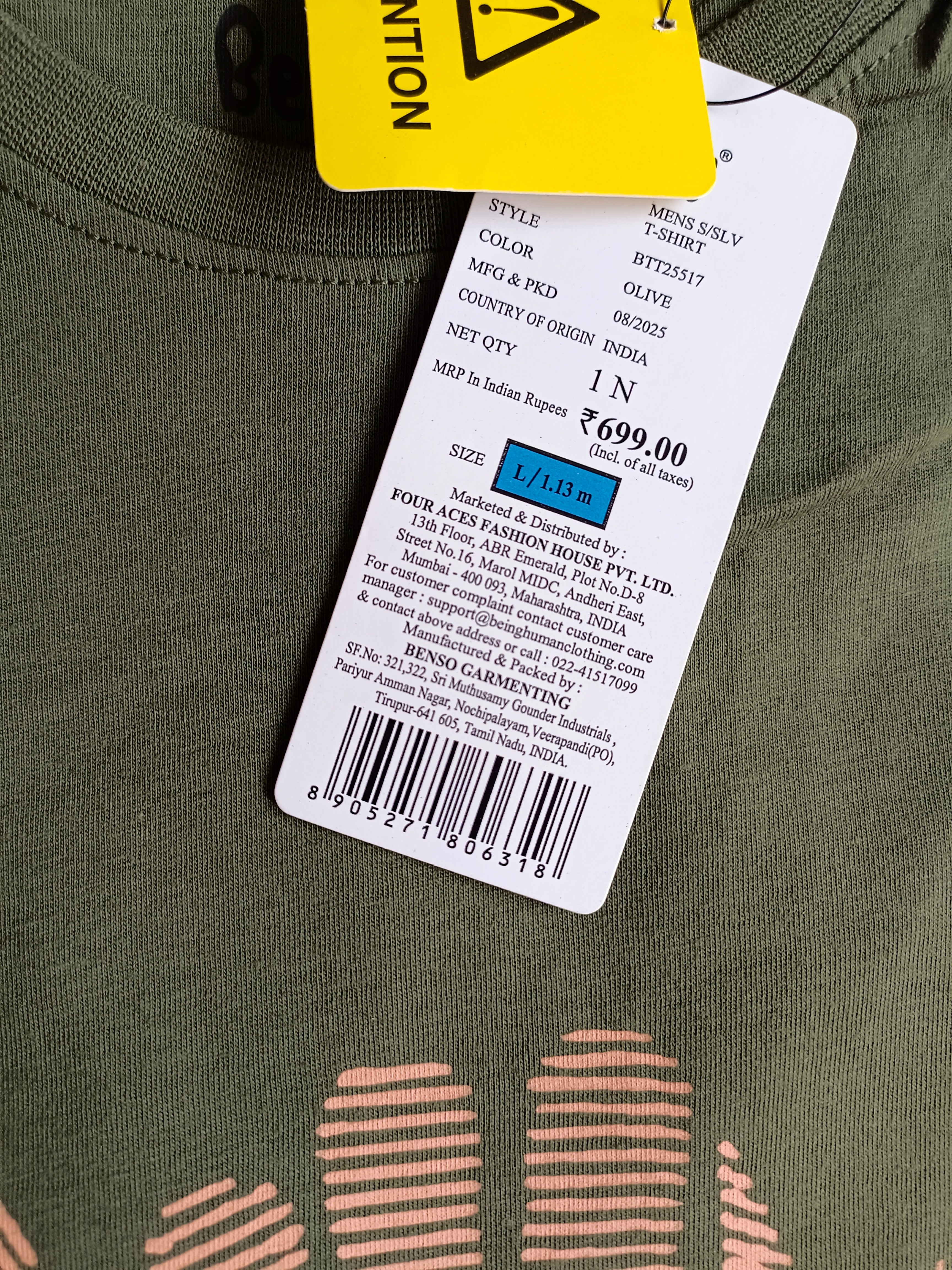 Men’s Olive Green Graphic Print Cotton T-Shirt