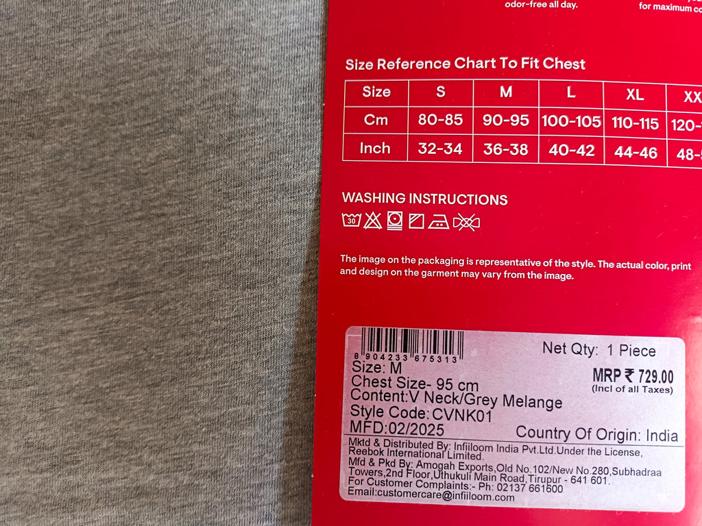 Men’s Heather Grey V-Neck Premium Cotton T-Shirt | Regular Fit Casual Everyday Tee