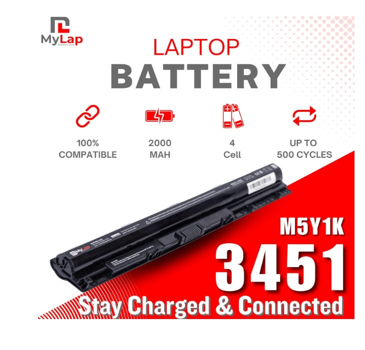 Mylap M5Y1K Battery | 14 Month Replacement Warranty | for Dell Inspiron 15 5000 3000 Series 5566 5558 5559 5555 5758 3567 3551 3552 3558 14 3451 3452 3458 5458 17 5755 VN3N0 HD4J0 P51F P47F P63F P64G