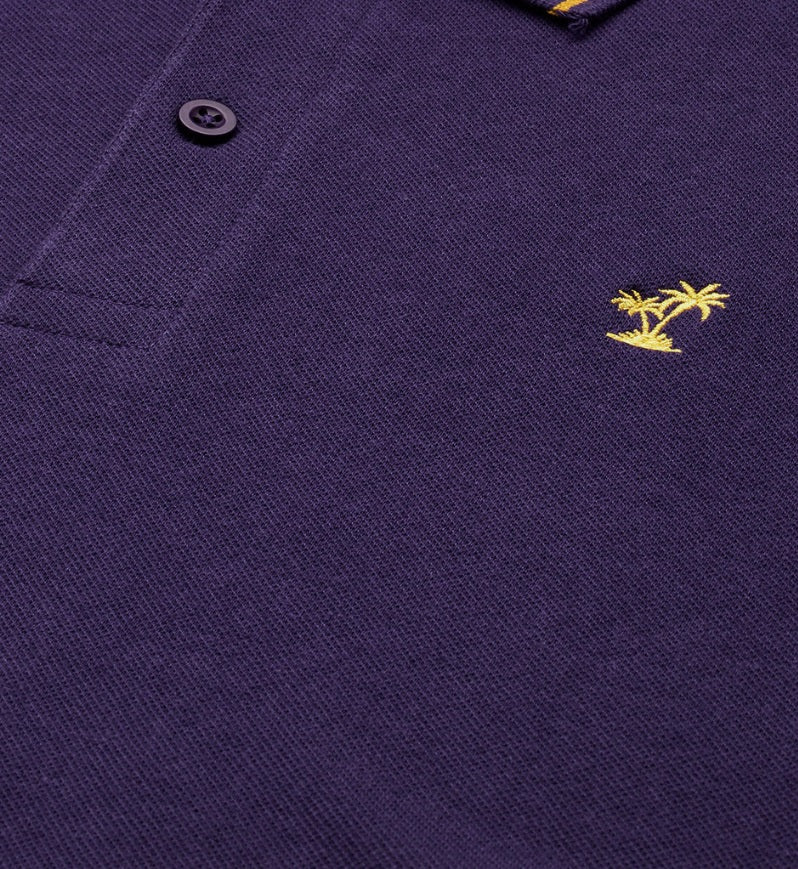 Men's Premium Royal Purple Polo T-Shirt – Smart Casual Knitted Cotton-Blend Collared Tee