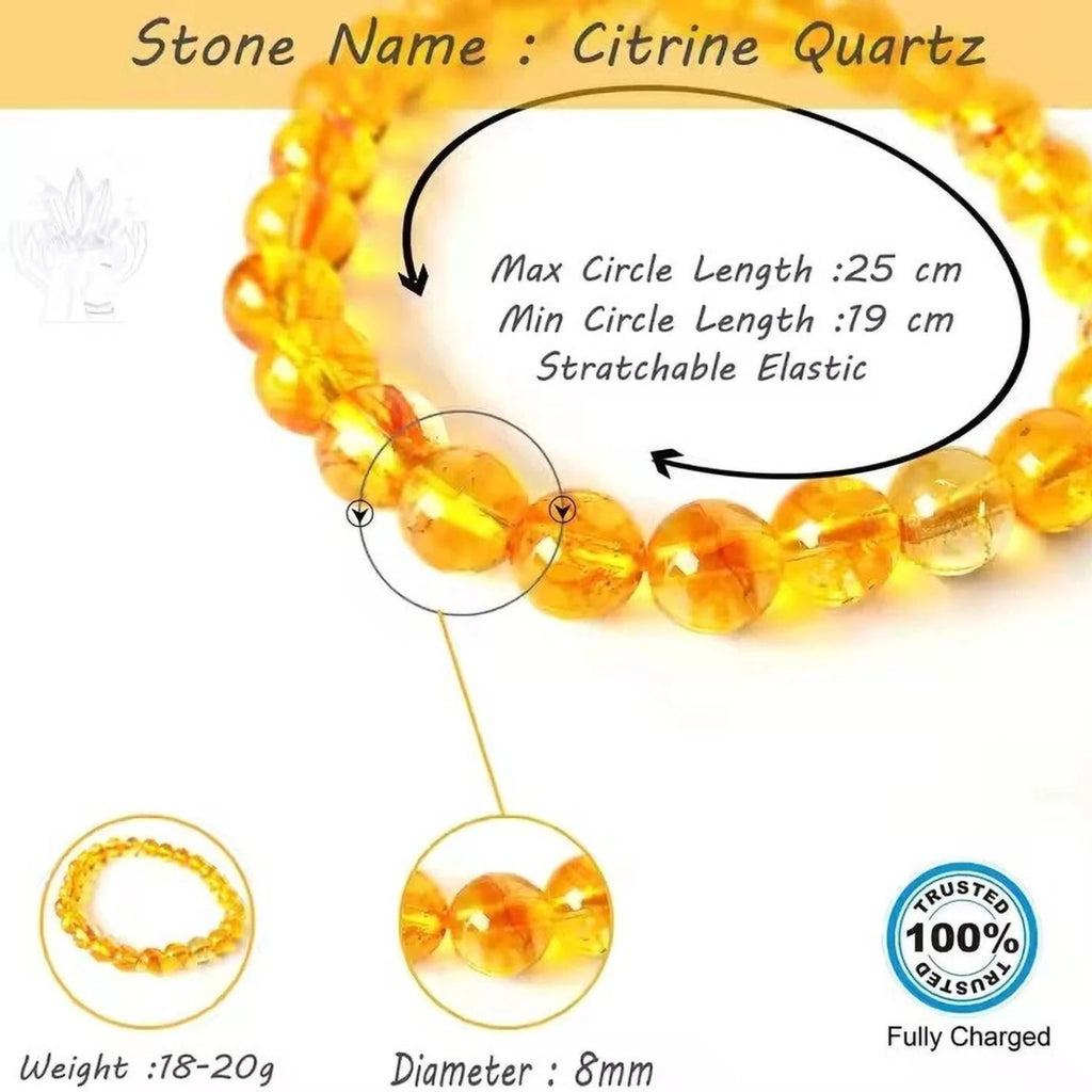 Natural Citrine Bracelet – Authentic Yellow "Success Stone" for Wealth & Abundance