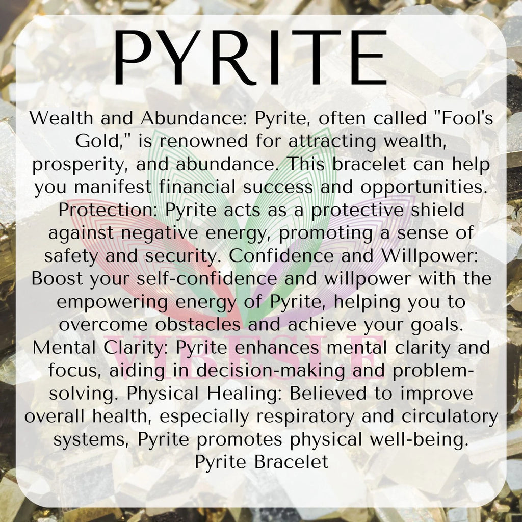 Natural Golden Pyrite Bracelet – 8mm Beads for Money, Fame, Business Growth & Protection