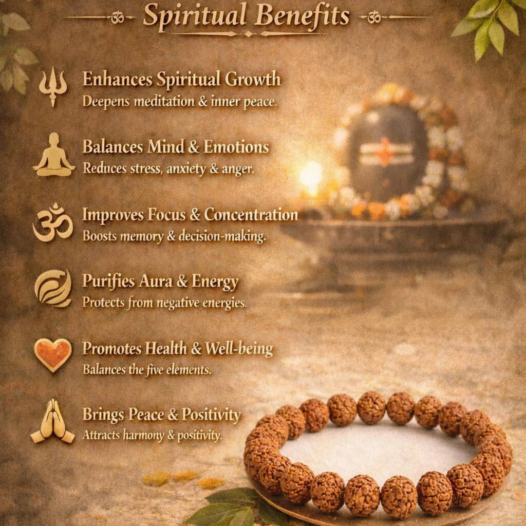 Natural Original Rudraksha Bracelet – Spiritual Essence of Focus, Growth & Protection