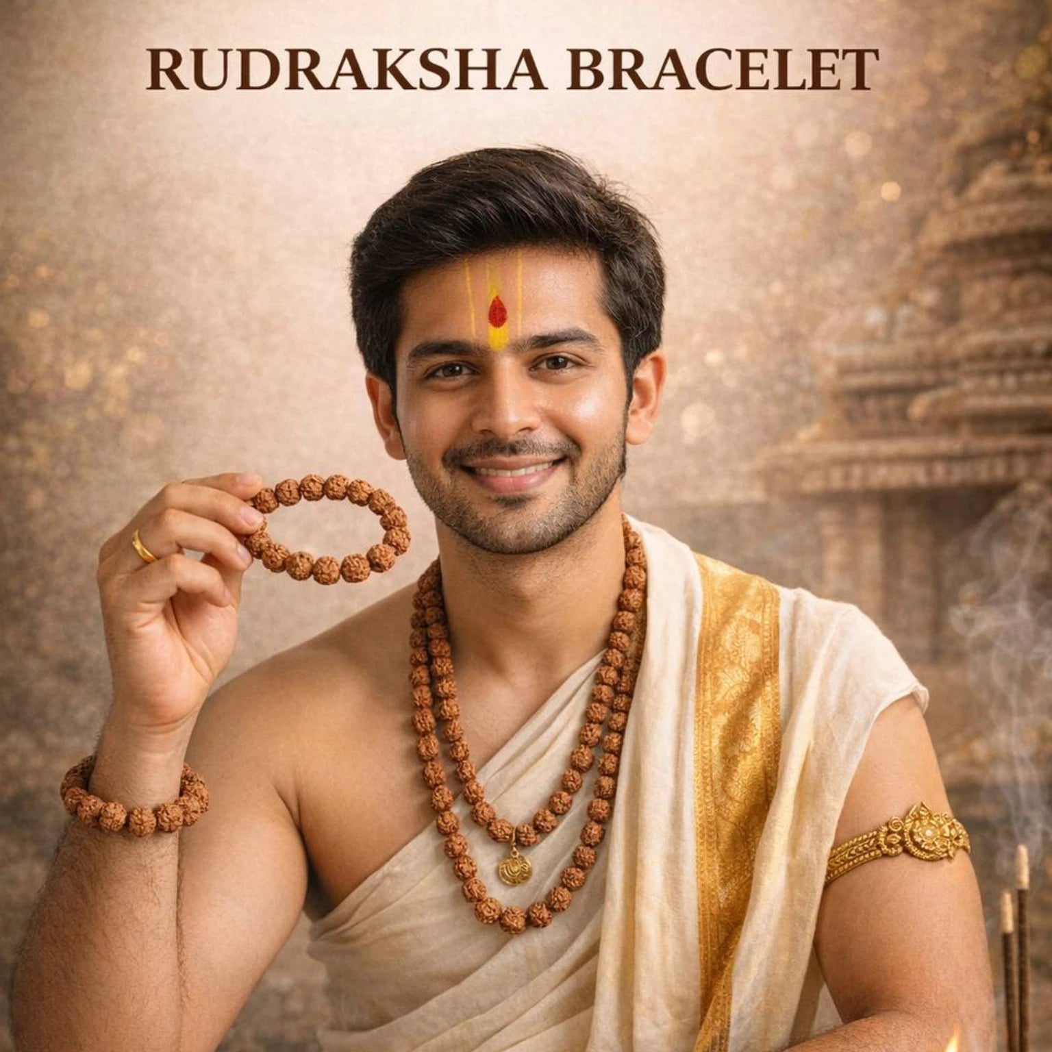 Natural Original Rudraksha Bracelet – Spiritual Essence of Focus, Growth & Protection