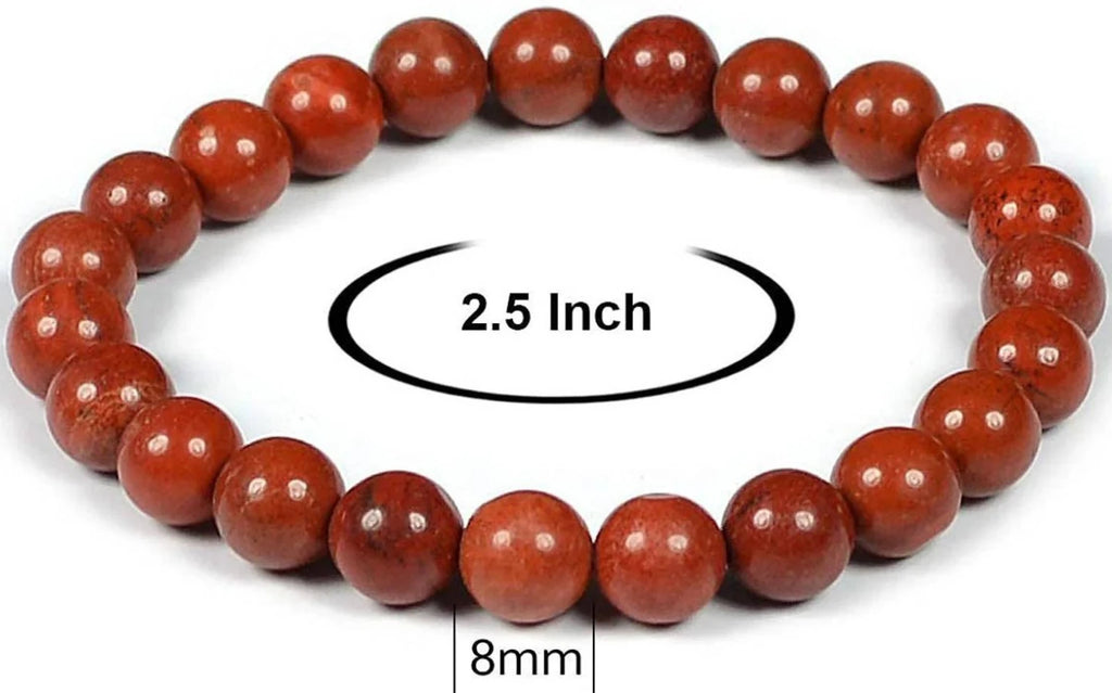 Natural Red Jasper Bracelet – 8mm Grounding Beads for Root Chakra Balance & Vitality