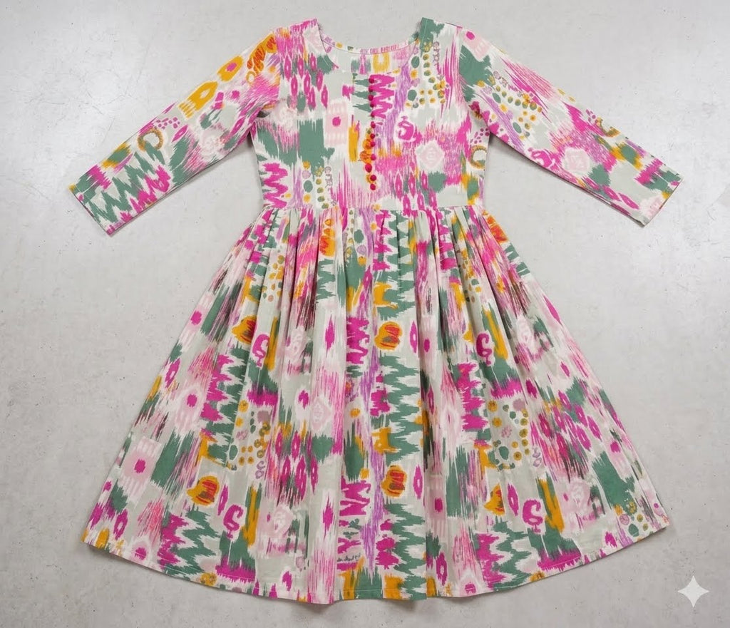 Women’s Artistic Printed Flared Midi Dress