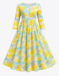 Women’s Artistic Printed Flared Midi Dress