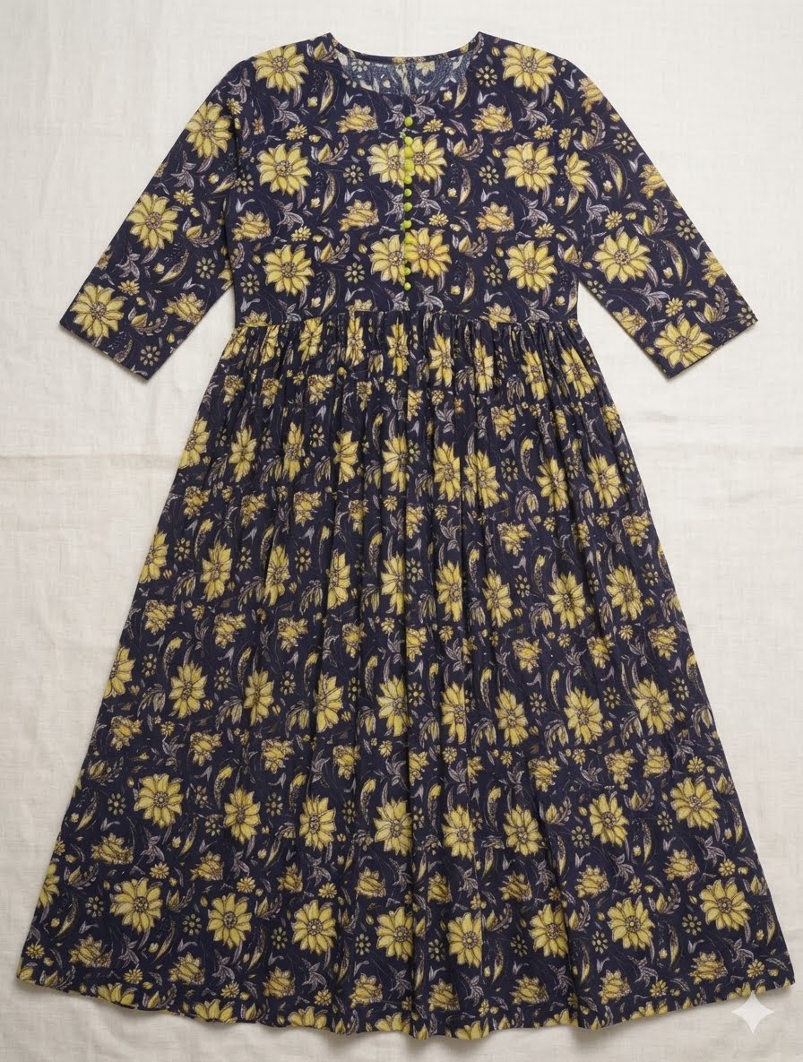 Women’s Artistic Printed Flared Midi Dress