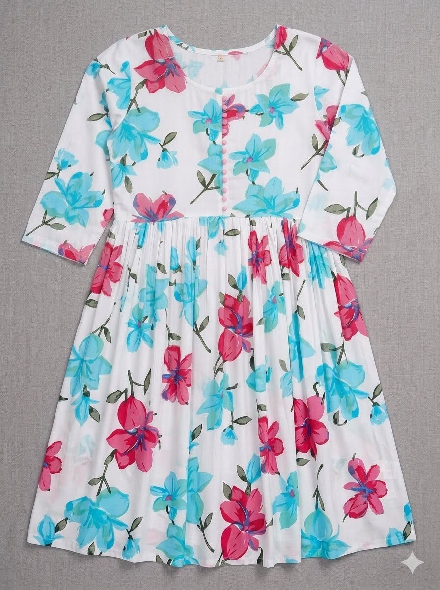 Women’s Artistic Printed Flared Midi Dress