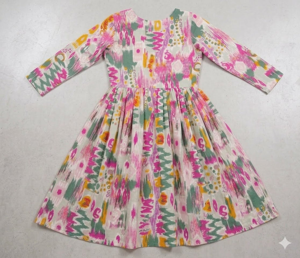 Women’s Artistic Printed Flared Midi Dress