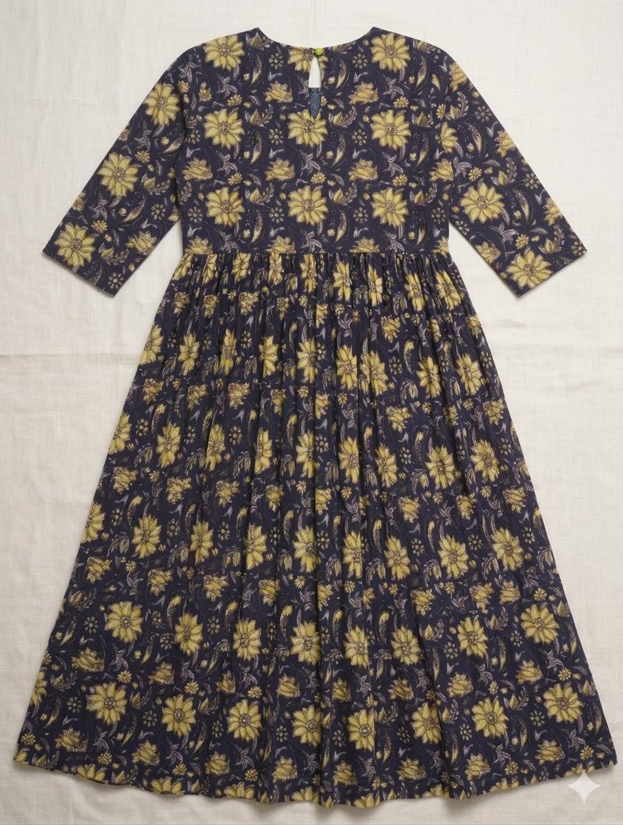 Women’s Artistic Printed Flared Midi Dress