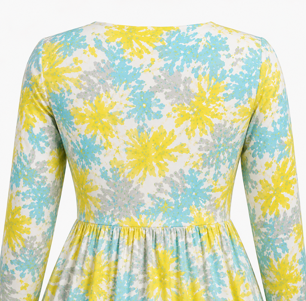 Women’s Artistic Printed Flared Midi Dress