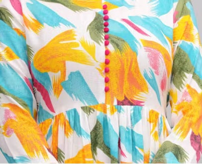 Women’s Artistic Printed Flared Midi Dress