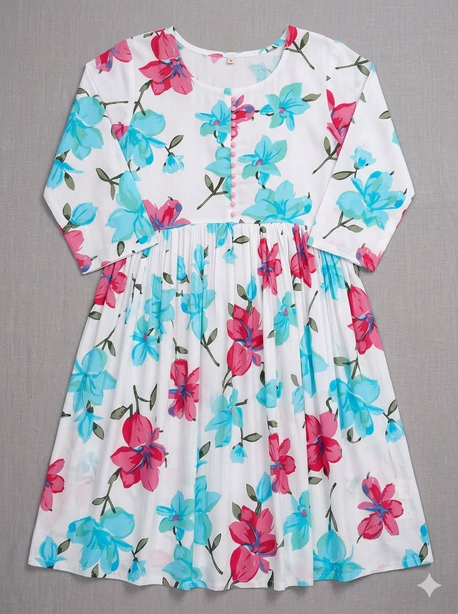 Women’s Artistic Printed Flared Midi Dress