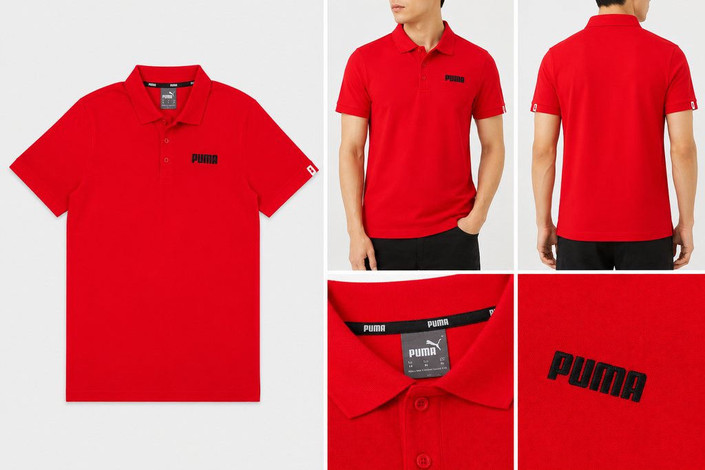 Men’s Solid Red Polo T-Shirt – Premium Cotton Casual Polo