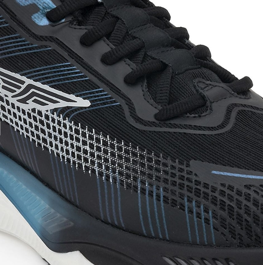 Red Tape Flow+ Men's Premium Black Walking Shoes – High Cushioning Mesh Athleisure Sneakers