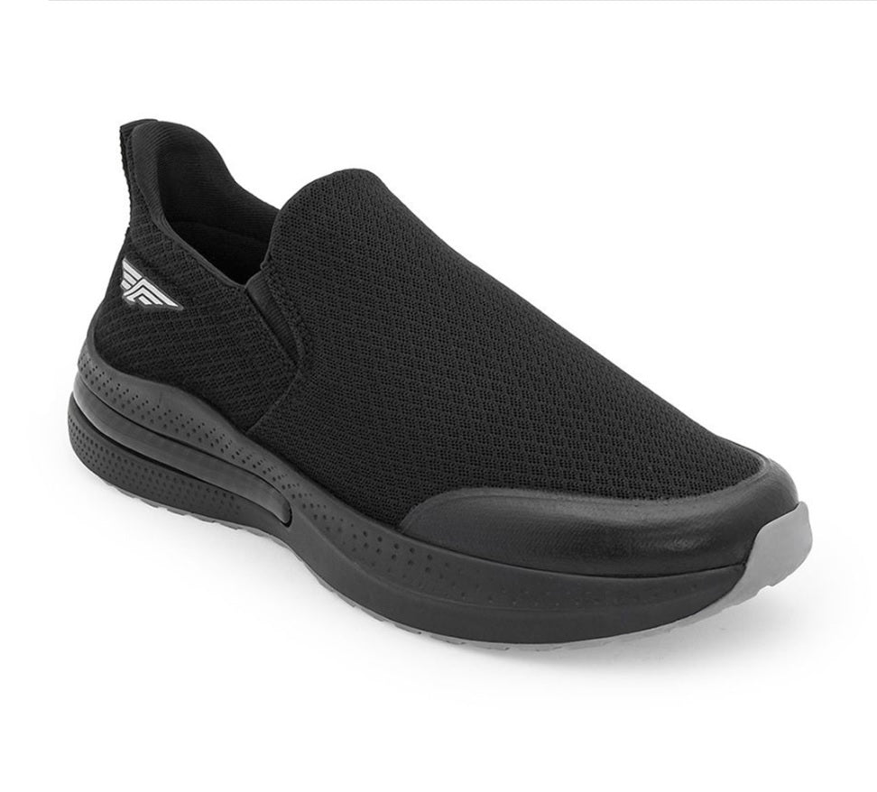 Red Tape Men's Black Mid-Top Slip-On Walking Shoes – High Cushioning Mesh Sneakers