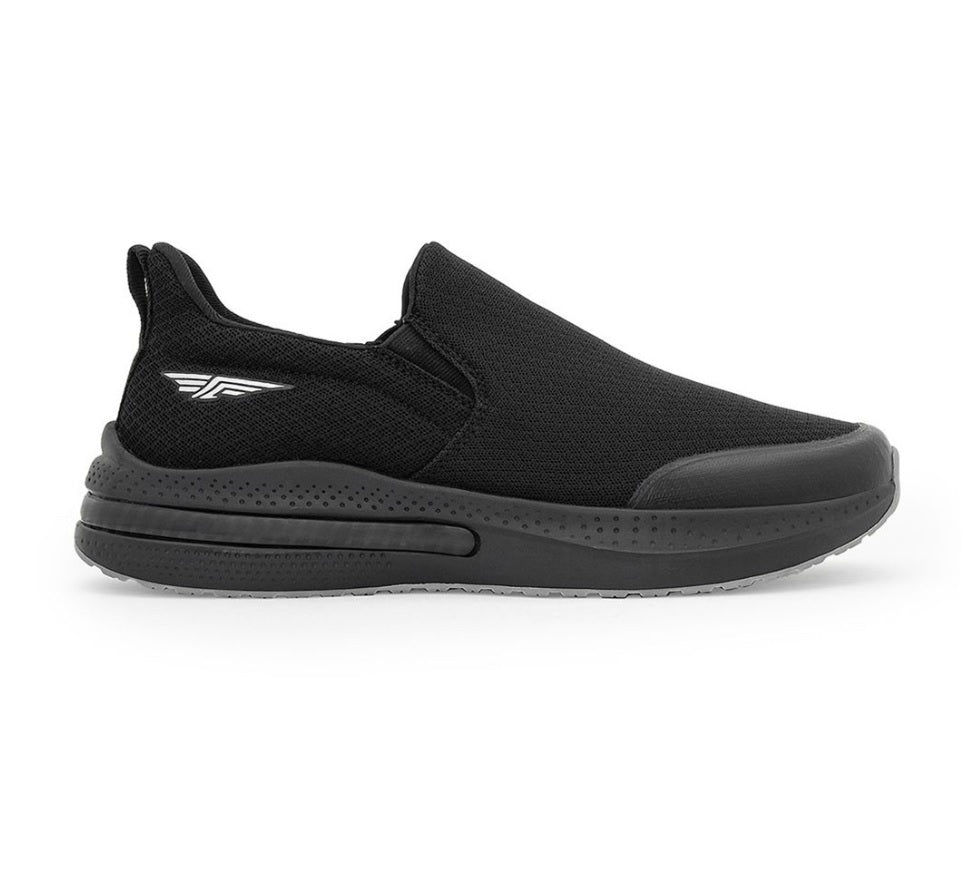 Red Tape Men's Black Mid-Top Slip-On Walking Shoes – High Cushioning Mesh Sneakers