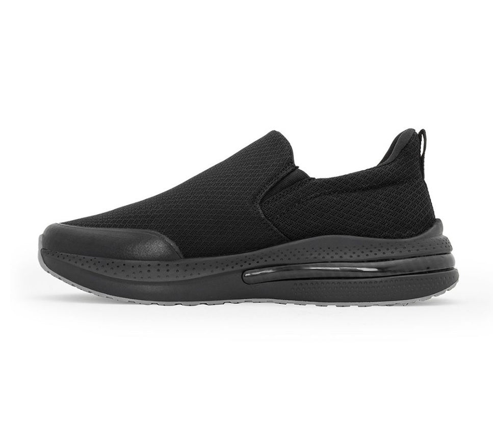 Red Tape Men's Black Mid-Top Slip-On Walking Shoes – High Cushioning Mesh Sneakers