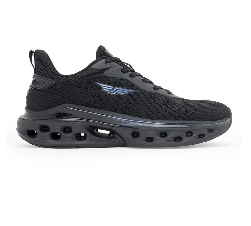 Red Tape Men's Premium Black Lace-Up Walking Shoes – High Cushioning Air-Pod Sole Sneakers