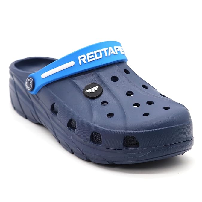 Red Tape Men’s Premium Waterproof EVA Clogs – Lightweight Slip-On Comfort Sandals - Navy Blue