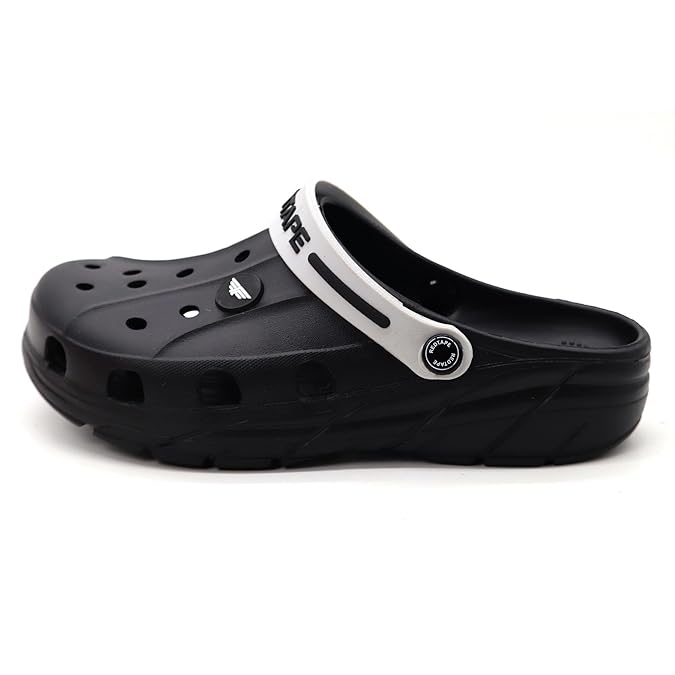 Red Tape Men’s Premium Waterproof EVA Clogs – Lightweight Slip-On Comfort Sandals - Black