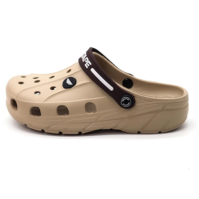 Red Tape Men’s Premium Waterproof EVA Clogs – Lightweight Slip-On Comfort Sandals - Beige